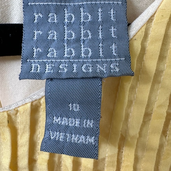 VTG Rabbit Rabbit yellow floral lined pleat front Sz 10 fairy cottage core - Picture 4 of 15